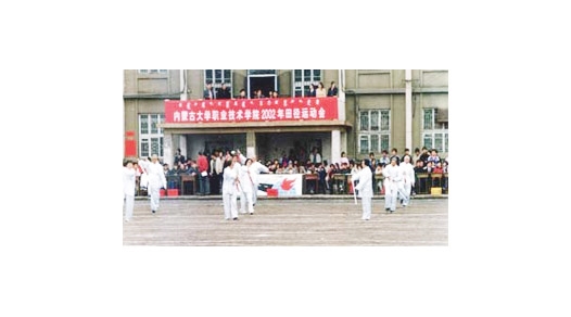 2002年校運會，老干部太極劍表演